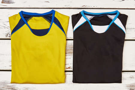 Male T-shirts on natural backdrop. Live active life.の写真素材