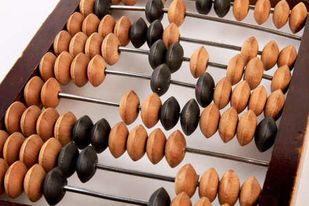Antique wooden abacus. Old retro calculator. Money and poverty.の写真素材
