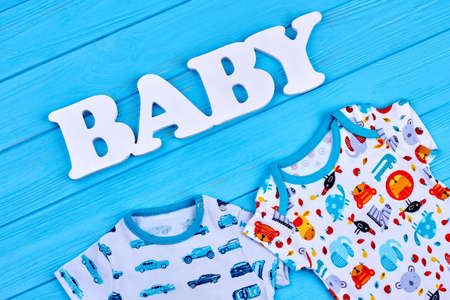 Figure word baby, patterned babies bodysuits. Cotton natural printed clothing for newborn babies....