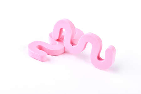 Pink sponges for pedicure. Accessories for pedicure making isolated on white background.