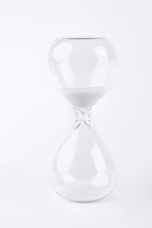 Sand timer on white background.の写真素材
