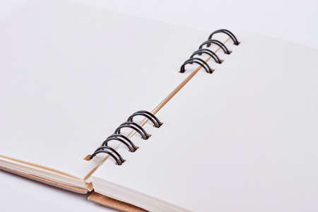 Craft paper notebook close up. Paper blank notebook.の写真素材