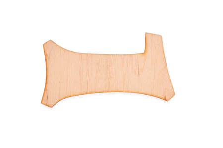 Decorative wooden number one on white background. Carved wooden one digit symbol isolated on white background.の写真素材