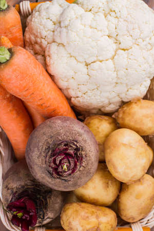 Fresh vegetables texture. Variety of delicious vegetables close up.の写真素材