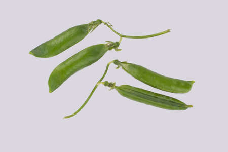 Closed peas isolated on white background. Macro close up.