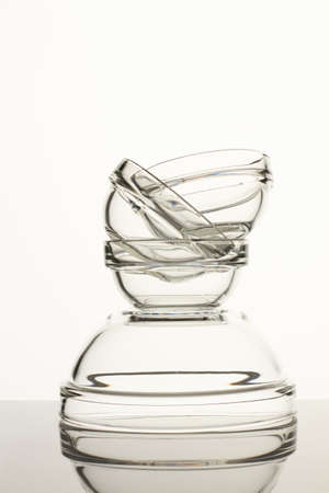 Glass utensil set. White isolated background.の写真素材