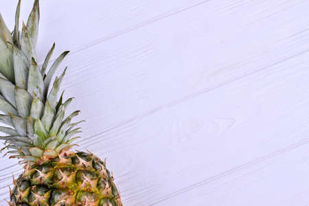 Ripe pineapple and copy space.の写真素材