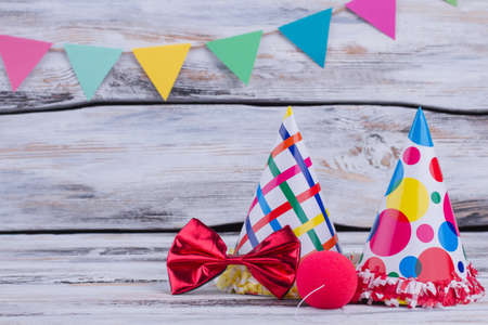 Carnival or Birthday party background. Decorative items for festival, carnival or Birthday party celebration.の写真素材