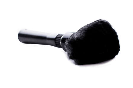 Cosmetic blush brush for makeup. Powder blush brush isolated on white background. Beauty industry concept.の写真素材