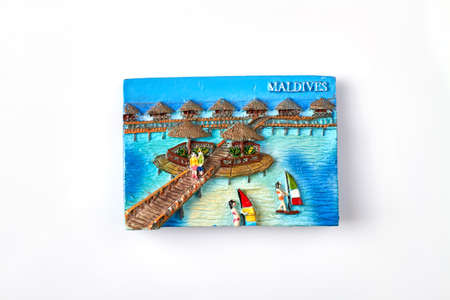 Decorative Maldives tourist souvenir. Isolated on white background.の写真素材