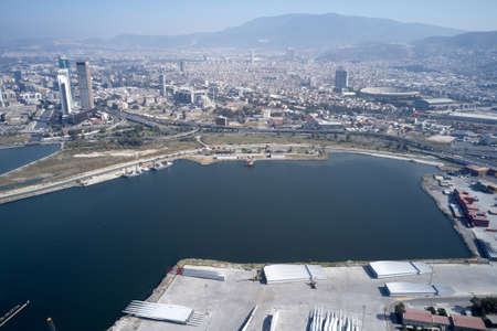 Aerial panoramic view of Izmir city, Turkey.の写真素材