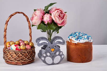 Still life composition of easter symbols.の写真素材