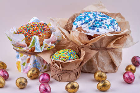 Sweet easter cupcakes and eggs.