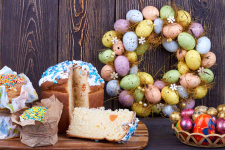 Composition of easter traditional food.