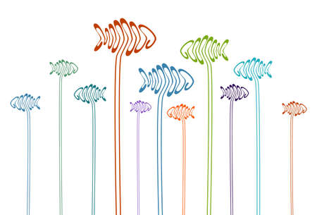 Fish Abstract color decor elementのイラスト素材