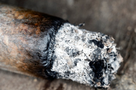 Ashes of smoldering cigarettesの写真素材