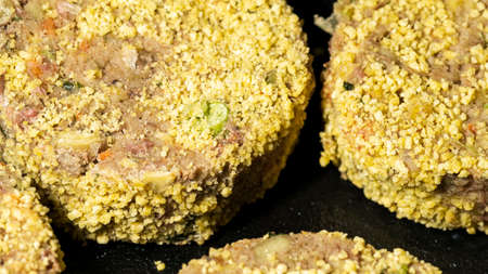 Frozen veggie nuggets with lentils and greens, macro