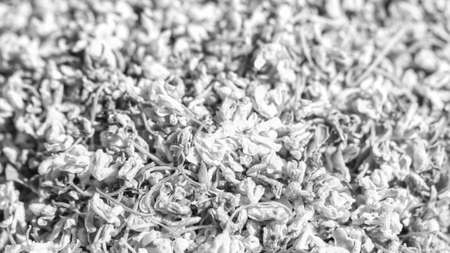 Osmanthus flowers for tea drinking, texture, macroの写真素材