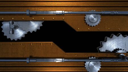 technical machine metal background with place for textの写真素材