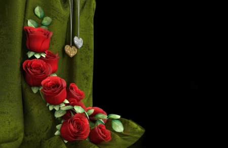isolate holiday background with roses, jewelry and fabricの写真素材