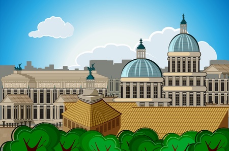  europe skyline city capital Rome backgroundのイラスト素材
