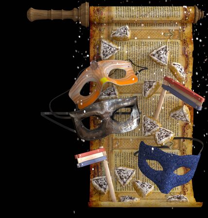 happy purim holiday, jewish traditional holiday backgroundの写真素材