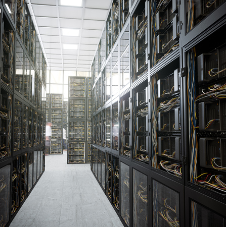 servers and hardware room computer technology concept photo