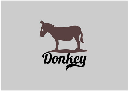 logo for animal lovers with cute donkey imageのイラスト素材