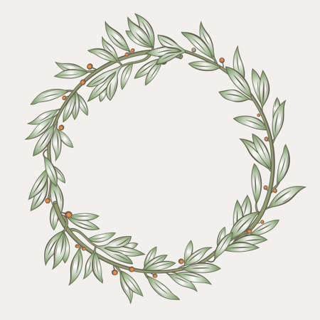 Laurel wreath in vector graphics on color.のイラスト素材