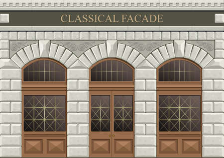 Classical arch of hewn stone in vector graphics.のイラスト素材