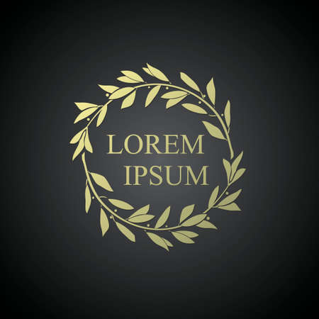 The logo with a laurel wreath in vector graphics.のイラスト素材