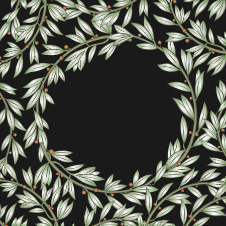 Classical frame from vegetative elements in vector graphics.のイラスト素材