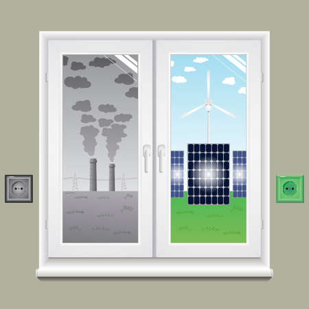 Window with different views in vector graphics.のイラスト素材