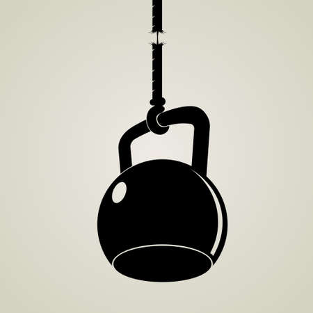 Sport weight on a dangerous tightrope in vector graphics.のイラスト素材