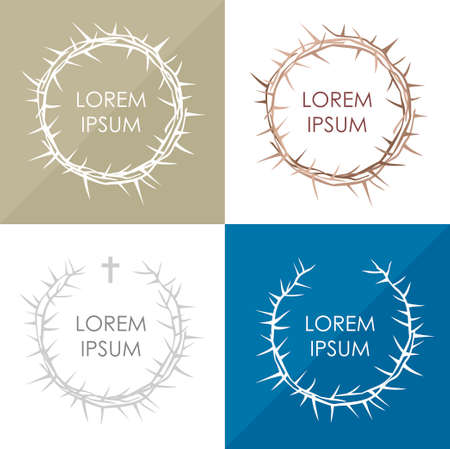 Set the crown of thorns in a different layout in graphicsのイラスト素材