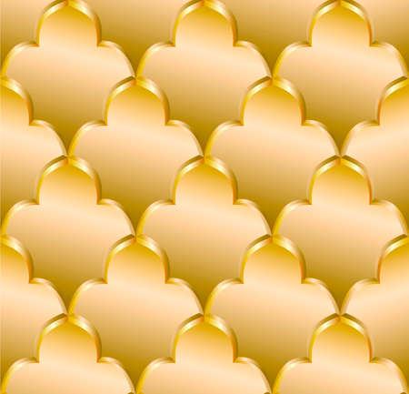 Seamless texture golden scales of oriental ornament in vector graphicsのイラスト素材