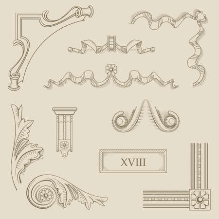 Set of templates icons on the theme of quality in retro style. Collection certificates elements.のイラスト素材