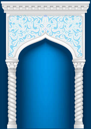 Fairytale Oriental, Indian or Arabian arch, background for cover, invitation cards.のイラスト素材