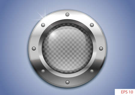 round window with clear glass for laboratory or aircraft, submarines.のイラスト素材