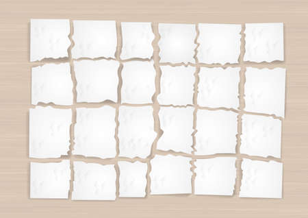 Scraps of the white paper. Template for background in vector graphics.のイラスト素材