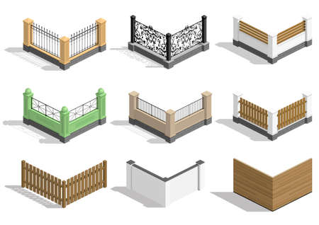 Set fence sectionsのイラスト素材