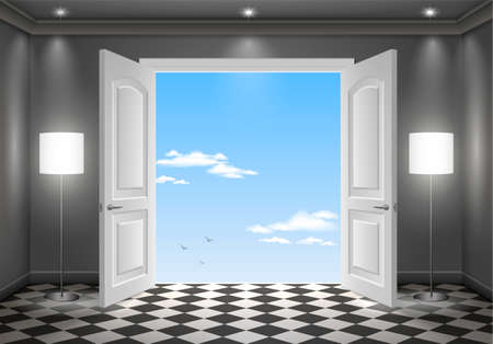 Open door in the skyのイラスト素材