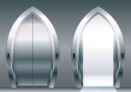 Arched doors of the elevatorのイラスト素材