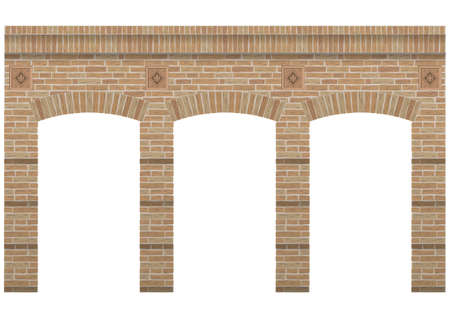 Vintage arcade of the masonry. Wall and facade of the old brick. Vector graphicsのイラスト素材