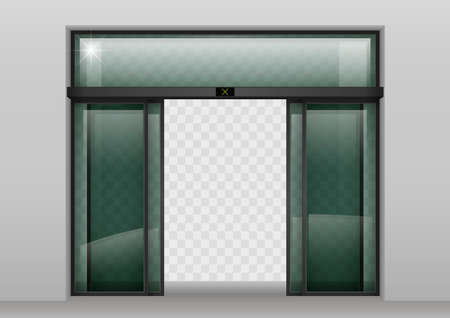 Sliding glass automatic doorsのイラスト素材