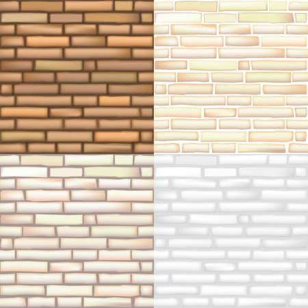 Set of seamless textures of old bricks in vector graphicsのイラスト素材