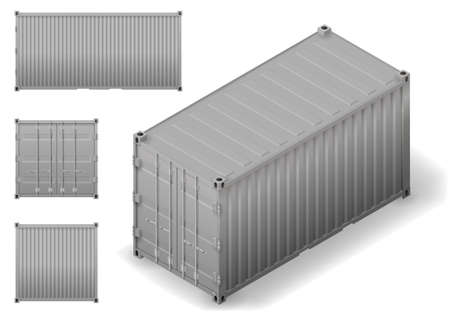 Isometry of cargo transport sea container.のイラスト素材