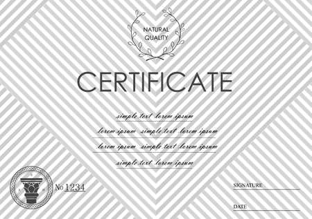Template for certificate with geometric ornaments. Technological design. Vector graphicsのイラスト素材