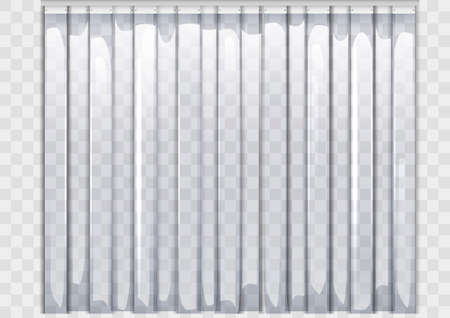 Polyethylene flexible curtain. Equipment for warehouses and entrances. Vector graphics. Transparency.のイラスト素材