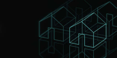 House hologram banner dark geometry